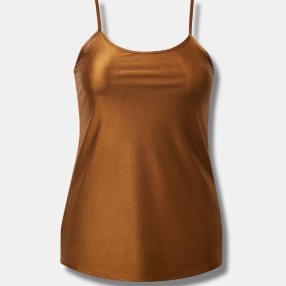 Torrid - Shiny Nylon Scoop Neck Cami in Bronze - Picture 12 of 12